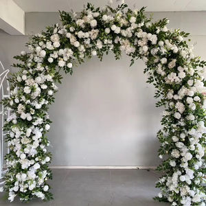 M-UFA059 Arche de fleurs de couleur personnalisée, toile de fond d'arche de fleurs artificielles, arches de fleurs en soie, arche de roses pour la décoration de mariage et de la maison - Product Image 1