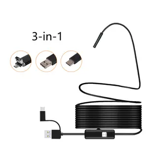 Dropship Amazon Penjualan Laris Kamera Endoskopi Shenzhen USB 8Mm Tahan Air 3 In 1 Kamera Inspeksi