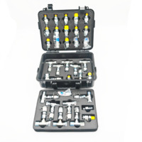 Manomètre numérique universel pour pièces d'excavatrice, outil de test à 3 manomètres, kit de test de manomètre hydraulique numérique, outil de test