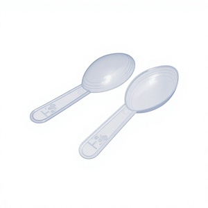 Ensemble de cuillères ovales en plastique, design minimaliste, vaisselle jetable résistante au lave-vaisselle pour un usage quotidien - Product Image 1
