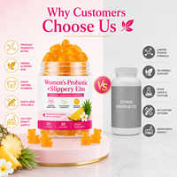 Gummies Probiotiques d'Orme Rouge pour Femmes, 60 Unités, Soutien Quotidien au Bien-être Féminin et à l'Équilibre du pH, Vente en Gros OEM