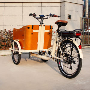 <span class=keywords><strong>Vente</strong></span> flash Vélo cargo familial électrique hollandais à 3 roues Bakfiet Remorque Vélo cargo électrique 4 places Style européen avec utilisation pour animaux de compagnie (chien et chat) - Product Image 2