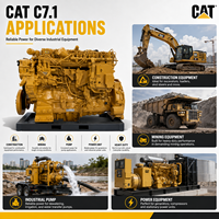 Moteur diesel SCDC C7.1 302 CV, moteur industriel 6 cylindres turbocompressé, groupe motopropulseur diesel pour équipement de pompage minier et de construction