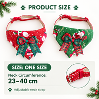 Collier bandana de Noël pour chien avec foulard triangulaire détachable, anneau en D pour laisse, nœud, bavoir pour chat, logo personnalisé pour les propriétaires de marques