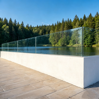 Système de garde-corps en verre à profil en U en aluminium moderne pour la vente en gros, avec verre trempé de 10-12 mm pour escaliers de villa et balcons