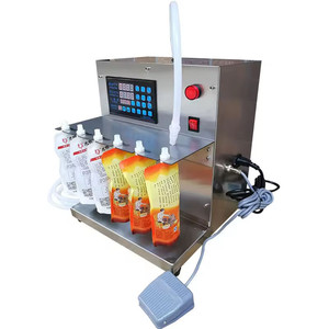 Petite machine de remplissage semi-automatique pour sachets à bec verseur, idéale pour la production de mini-emballages liquides en usine domestique - Product Image 4