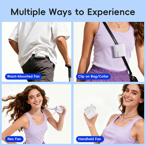Nouveau ventilateur de poche électrique rechargeable, mini-refroidisseur d'air, silencieux, étanche, portable, avec clip ceinture, ventilateurs turbo - Product Image 6