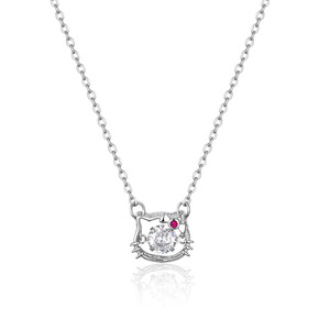 Collana con Ciondolo Gatto Rosa per Donne, Stile Carino, Gioielli alla Moda per Uso Quotidiano, Regalo - Product Image 1