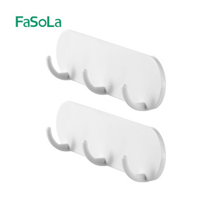 FaSoLa Magnetic <b>Hooks</b> White 3 <b>Hooks</b> Wall Mounted Punch Free For <b>Kitchen</b> Refrigerator Storage - Product Image 1