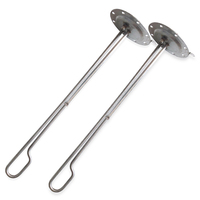 Elemen Pemanas Flensa Celup Baja Tahan Karat, Anoda Magnesium Terintegrasi, Termowell Temperatur, 220~240V