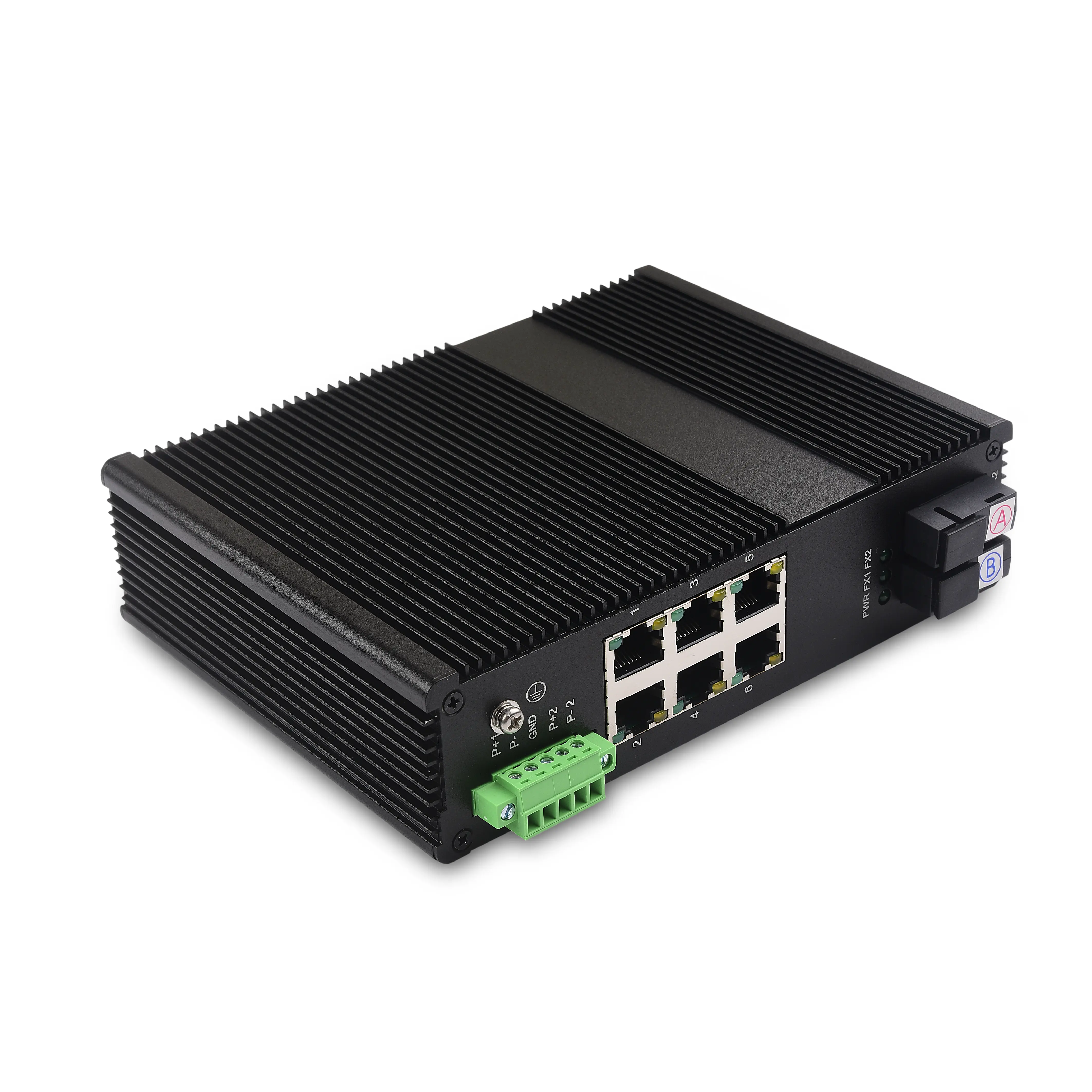 6x 10/100M Ethernet RJ45 ports and 2 100Base-FX uplink fast ethernet poe switch 8 port