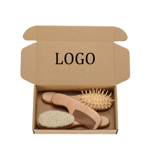 Ensemble de brosses à cheveux en <span class=keywords><strong>bois</strong></span> personnalisées pour bébés, avec coussin et caractéristiques laser, <span class=keywords><strong>peigne</strong></span> à logo privé pour nouveau-nés, usage domestique – Fournisseur d'usine - Product Image 1