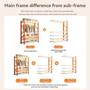 <span class=keywords><strong>Perchero</strong></span> de Almacenamiento Minimalista para el Hogar con Estructura de Acero, Multifuncional, Fácil de Montar, <span class=keywords><strong>Perchero</strong></span> de Pie para Ropa de Dormitorio - Product Image 6