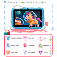 Tablet Android IWAWA 7-Inci untuk Anak-Anak Quad Core 2GB+32GB Resolusi 1024x600 Mainan Edukasi Baru Hadiah Sekolah dengan Garansi 1 Tahun