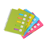 Carnet à spirale de bureau en stock, en PP coloré, avec intercalaires, spirale métallique, pour étudiants, direct usine