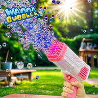 Machine à Bulles Électrique Automatique pour Enfants, Lance-Bulles d'Été d'Extérieur avec 36 Trous, Pistolet à Bulles en Plastique