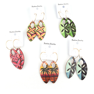 Bông Tai Hình Học Treo Lủng Lẳng Hình Học Cây Dừa Vàng Cho Nữ Bằng Gỗ Đáng Yêu 2023 Cho Kỳ Nghỉ Hè - Product Image 4