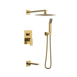 Sistema doccia tidgiugno bilanciamento pressione rubinetto doccia 3 funzioni quadrato con beccuccio vasca a cascata - Product Image 3