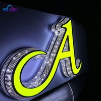 Enseigne lumineuse 3D LED sur mesure à lettres canal, étanche IP65, télécommandée, branchement facile pour Hôtels, Bars, Centres Commerciaux - Acier Inoxydable Professionnel