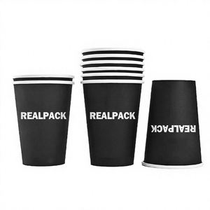 Gobelet en papier isotherme à paroi simple pour emporter, 8oz 12oz 16oz, jetable, résistant à la chaleur, avec couvercles pour boissons chaudes et thé - Product Image 1