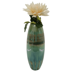 Vaso Decorativo Alto in Ceramica con Smalto a Goccia per Soggiorno, Camera da Letto, Ufficio, Scrivania - Vaso Contemporaneo per Fiori - Product Image 2