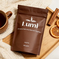 Sachet Doypack en plastique refermable imprimé sur mesure 100g avec fermeture éclair pour poudre de Matcha et Hojicha