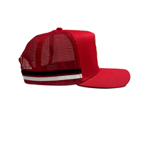 Sombrero a rayas deportivo australiano personalizado al por mayor sombrero de camionero de malla de conductor rural bordado de camión bordado 3D de 5 paneles