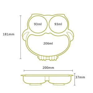 Am Azon Hot Selling <strong>Owl</strong> Design BPA Free Children Eating <strong>Plate</strong> Kids Food Tray Food Grade Silicone Suction Baby Divided <strong>Plate</strong> - Product Image 6