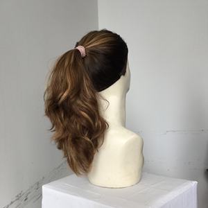 最佳质量工厂价格身体波浪风格亮点100% 人发犹太马尾辫假发 - Product Image 3