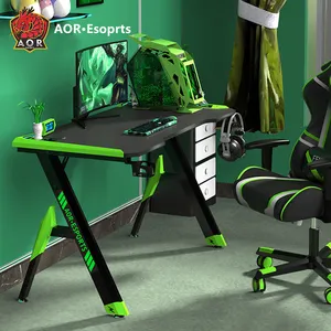 AOR Esports Fountainhead Factory high tech furniture PC Cool gamer table cheap led computer gaming desk for home office