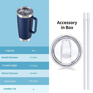 WeVi Bán Sỉ Cốc Vại Cà Phê Du Lịch Hai Lớp 20Oz Bằng Thép Không Gỉ Có Tay Cầm - Product Image 3