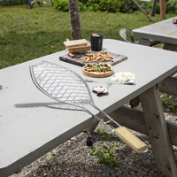 Grille de barbecue pliable au charbon de bois pour la cuisson en extérieur, le camping, la randonnée et les pique-niques