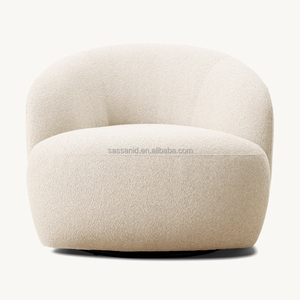 Silla giratoria de <span class=keywords><strong>Luisa</strong></span> Boucle <span class=keywords><strong>Luisa</strong></span> de rendimiento natural para sala de estar cómoda y envolvente de lujo sasánida - Product Image 2