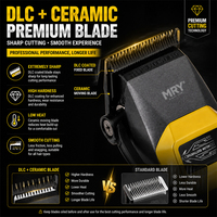 MRY Set Profesional de Cortapelos Inalámbrico para Barbero, Recortadora con Motor sin Escobillas, Cuchilla de Cerámica DLC, Aleación de Zinc, Máquina de Corte de Pelo para Aseo Personal