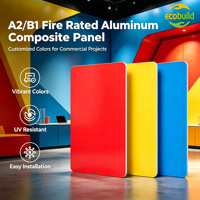 Panneau composite en aluminium ignifuge de qualité A2B1, couleur unie, 4 mm, pour revêtement mural moderne dans les centres commerciaux, l'architecture et les stations-service