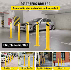 XZL 42 بوصة ارتفاع مكافحة التصادم التحكم في حركة المرور مربط الصلب الأصفر مع سطح البلاستيك حماية درب المركبة - Product Image 2
