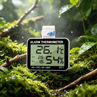 Thermo-hygromètre numérique pour terrarium HY-1, affichage de la température et de l'humidité, alarme personnalisée de température élevée/basse, voyant lumineux d'alarme LED