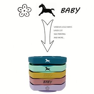 Food Grade BPA Free Silicone Baby Dish Minimalist Suction Base Heat Resistant Custom Logo <b>Toddler</b> Mealtime Tableware - Product Image 4