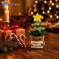 Poupée Amigurumi Arbre de Noël au Crochet Fait Main, Carte d'Encouragement, Compagnon de Bureau, Anti-stress, Cadeau Secret Santa, Personnalisé, Vente en Gros