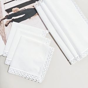 Pañuelos de Encaje Blanco con Borde de <span class=keywords><strong>Crochet</strong></span> Vintage para Mujer, Paquete de 6 Piezas, 26*26cm, para Regalos de Boda y Decoración del Hogar - Product Image 4