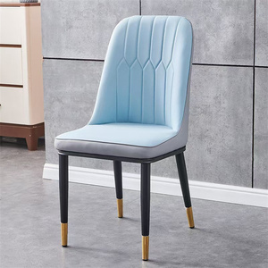 Chaises <span class=keywords><strong>de</strong></span> salle à manger modernes en cuir blanc nordique à dossier haut, vente en gros Chine, mobilier <span class=keywords><strong>de</strong></span> maison pour table à manger - Product Image 3