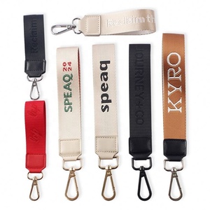 Conception personnalisée Broderie tissée Lulu Dragonne Clé Lanyard Cadeau Promotionnel Logo de marque Porte-clés en cuir - Product Image 1