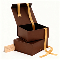 Boîte cadeau en carton rigide brun simple, personnalisée, fabriquée à la main, avec fermeture magnétique, vente en gros d'usine