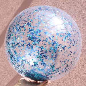 Pallone da spiaggia gonfiabile Glitter all'ingrosso con coriandoli luccica pallone da spiaggia gonfiabile coriandoli palloni da spiaggia <span class=keywords><strong>sfusi</strong></span> - Product Image 2