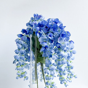 Vignes de glycine artificielles, fleurs artificielles violettes et blanches en plastique, décoration intérieure, décorations pour la maison - Product Image 3