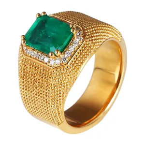 Anel de prata esterlina VVS Mosan com diamantes e pedras preciosas personalizado para homens e mulheres, design de moda, anel de prata esterlina S925 esmeralda