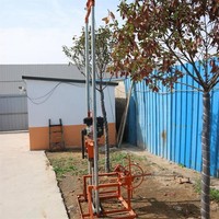 Petite machine de forage de puits d'eau rotative manuelle à essence de 80m de profondeur