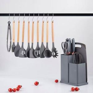 19-Piece Silicone Kitchen Utensil Set With Wooden Handles for Kitchen Knives, Spatulas Spoons Non Stick Pans for Cooking - Product Image 5