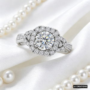 Bague de mariage personnalisée en or massif 10K 14K 18K avec diamant rond de laboratoire d'un carat certifié IGI, qualité VS, taille brillant, pour soirée - Product Image 1