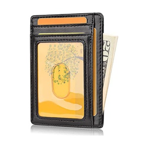 Custom Slim Front Pocket Wallet Eco Leather Wallet with 8 Credit Card Slots 1 <b>ID</b> Window Card <b>Holder</b> for Travel - Product Image 3